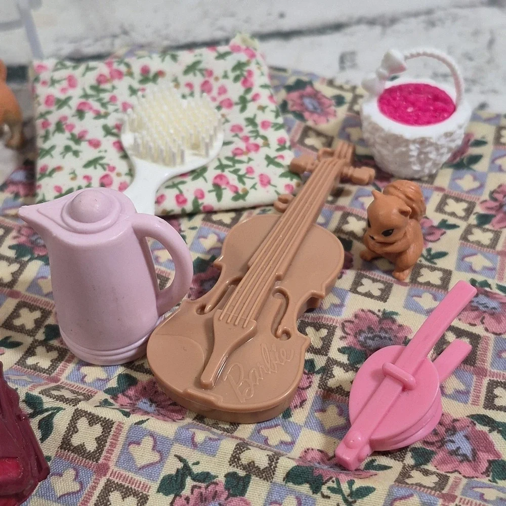 Vintage Barbie Clothes Accessories Lot Dresses Picnic Blanket Lace Shorts Tea